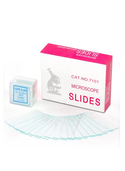 Buy 300 Pack Microscope Slides Coverslips, Glass Prepared Slides for Microscope Accessories, 200 Slides, 100 Coverslips, for Microscopy Experiments and Analysis, Suitable for Most Microscopes in Saudi Arabia