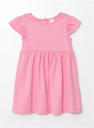 Buy Crew Neck Short Sleeve Basic Baby Girl Dress in Egypt