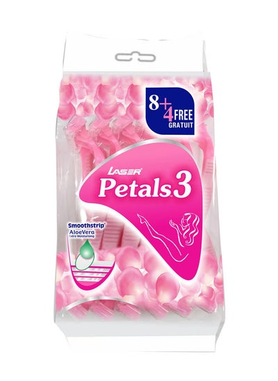 Buy Petals 3 Triple Blade Razor For Women,12 Razors in UAE