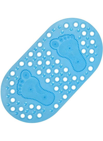 Buy Anti-Slip Bathroom Mat Blue 68x37cm in UAE