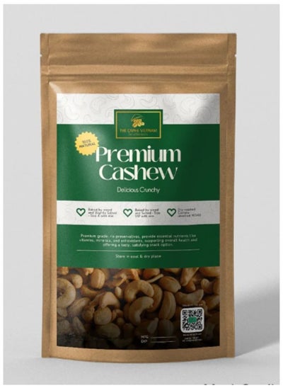 Buy Premium Wood Fire Roasted Cashews, Slightly Salted With Skin Size A VIP Cashew-500G in UAE