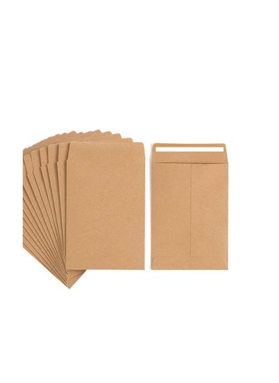 Buy Brown Coin Envelopes 6” x 4” Kraft Self-Adhesive Seed Envelopes for Small Items Parts, Wages, Notes, Beads, Garden, Office (50 Pack) in UAE