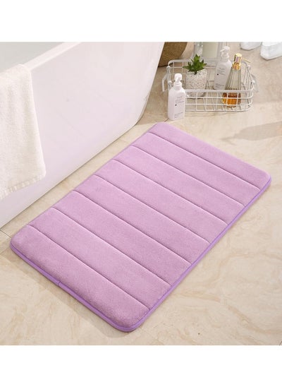 Buy Al Musawwar Memory Foam Bath Mat, 60x90 cm, Purple, Non-Slip, Soft, Absorbent, for Shower, Tub and Floor in Saudi Arabia