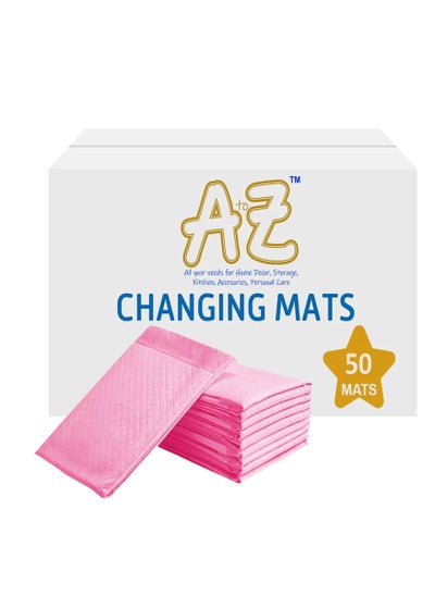 Buy A To Z - Disposable Changing mats (45x60cm) Large, Pack of 50 - Pink in UAE