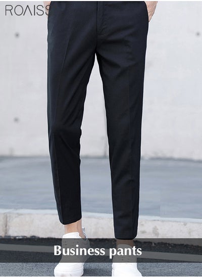 اشتري Men Ankle Length Business Suit Pants Simple Classic Slim Casual Trousers في الامارات