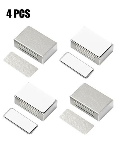 Buy 4 Pack Magnetic Door Locks Strong Cabinet Door Magnetic Lock Stainless Steel Kitchen Magnetic Lock in UAE