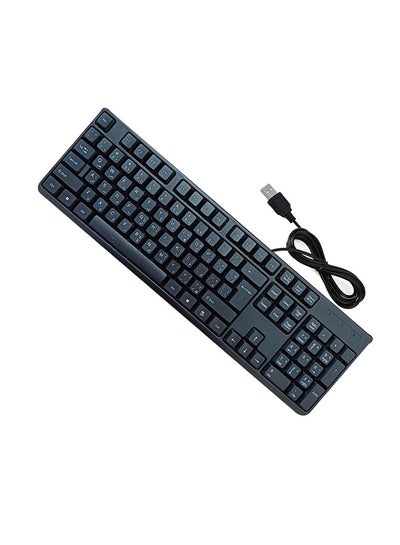 Buy Wired keyboard with USB port Arabic-English convenient and comfortable for the eyes /KB580 in Egypt
