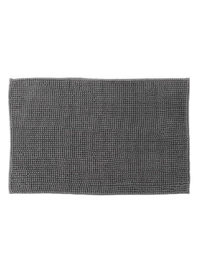 Buy Anti-Slip Rectangular Chenille Bath Mat Grey 50 x 80 cm 138043H in Saudi Arabia