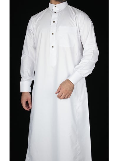 اشتري ثوب سعودي قلاب أبيض رجالي(m) في السعودية