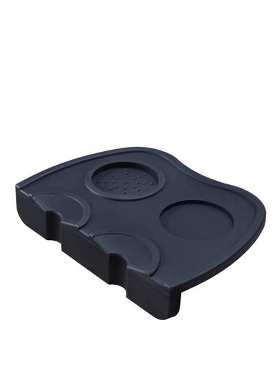 Buy Coffee Tamp Mat Silicone Coffee Tamper Mat Corner Tamping and Packing Barista Tool Tamping Mat Silicone Non-Slip Black Complete Scoop and Tamper Tamping Mat Coffee in UAE