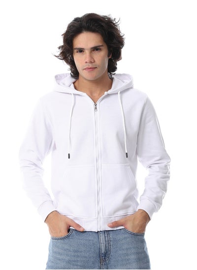 Buy Front Zipper Winter Zip Through Sweatshirt_ White in Egypt