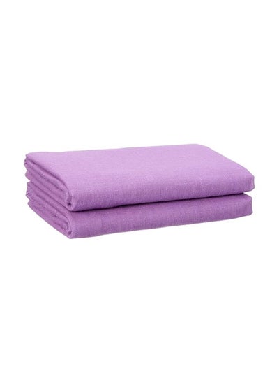 Buy Home of linen-cotton pillow case set, size 50 * 70cm, mauve in Egypt