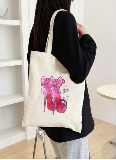 Buy shopping women canvas zipper tote bag in Egypt