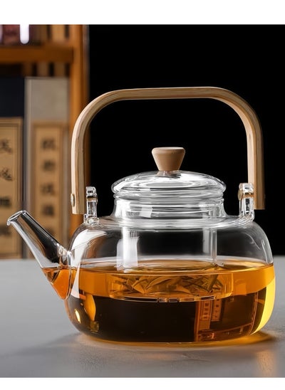 Buy Heat Resistant Glass Teapot Clear 1000ml in UAE