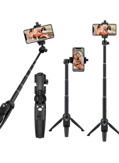 Buy Selfie Stick Tripod Portable 40 inch Aluminum Alloy Extendable Phone Tripod with Detachable Wireless Remote Compatible with iPhone 13 12 11 pro Xs Max Xr X 8 7 6 Plus Samsung Huawei in UAE