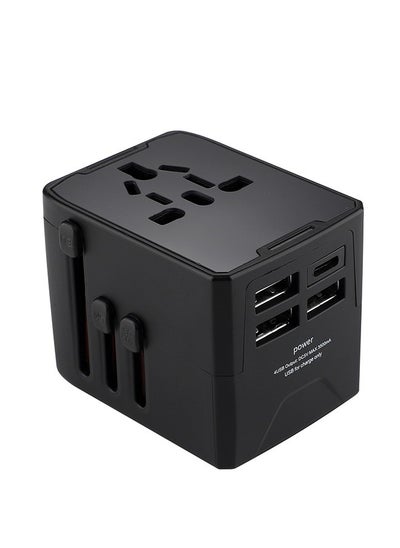 اشتري Multifunctional Travel Conversion Plug Universal Converter Black في السعودية