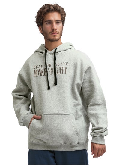 اشتري Heather Grey Hoodie Shirt With Kangaro Pocket في مصر