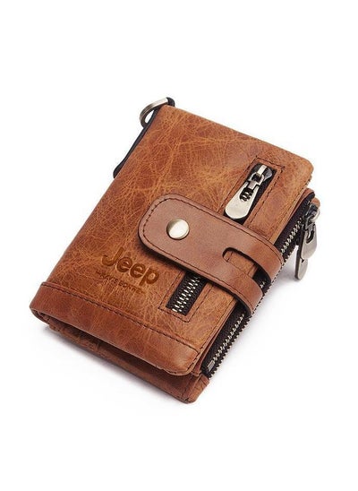 اشتري Men's Genuine Leather Large Capacity Retro Wallet, Perfect Fusion of Classic and Practical في السعودية