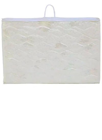 Buy Premium Medicated Quilted Folding Mattress Two Sided Usage with storage bag White/Beige 180x90x7 cm in UAE