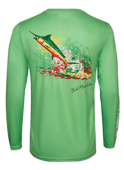 Buy Bob Marlin Performance Shirt Rasta Marlin Green-Medium in UAE