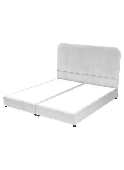 Buy Leen | Velvet Bed Frame 140x200 cm - White in Saudi Arabia