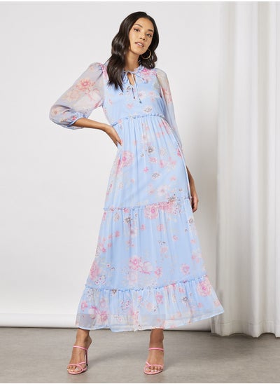 Buy Floral Keyhole Maxi Dress in Saudi Arabia