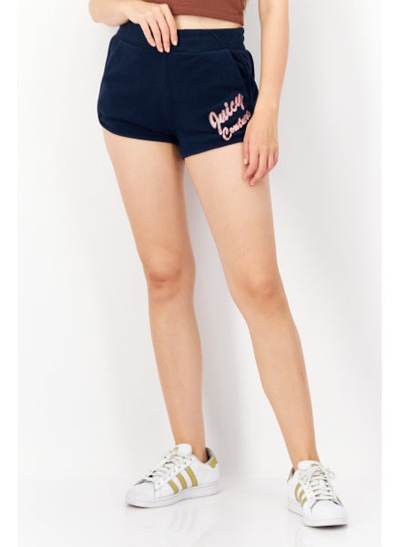 Buy Women Textured Basic Short, Navy in UAE