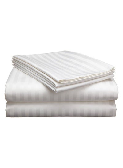 اشتري PIONEER SUPERKING WHITE STRIPE HOTEL QUALITY 3 PC BEDSHEET SET في الامارات