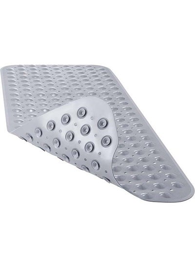 Buy Bath Tub Shower Mat 40 x 16 Inch Non-Slip and Extra Large, Bathtub Mat with Suction Cups, Machine Washable Bathroom Mats with Drain Holes, Gray in Saudi Arabia