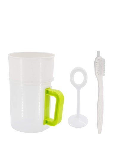 Buy Multiple Usage Food Strainer, Maker Soy Milk Juice Tea Filter, Yogurt Strainer, Stainless Steel Mesh Nut Milk Bag Replacement 1.5 Quart with Pitcher Handle Press Stick Brush in Saudi Arabia