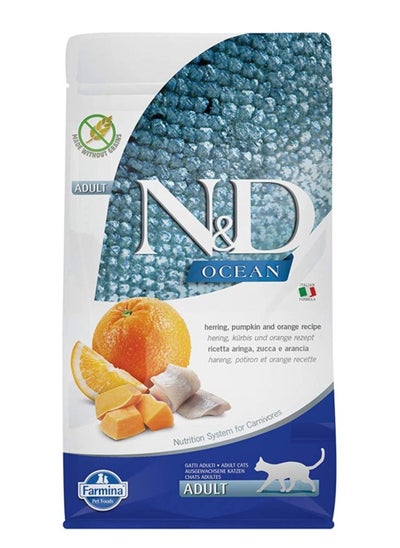 Buy Ocean Herring, Pumpkin & Orange Adult Cat Food 300g in UAE