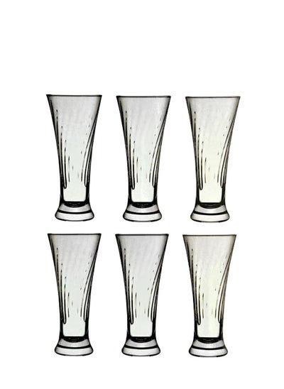 Buy Pasabahce Large Juice Cups Set of 6 - Ribbed Pub- 320 ml - Turkey Origin in Egypt