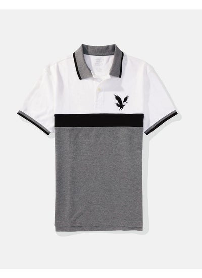 Buy AE Colorblock Logo Flex Pique Polo Shirt in UAE