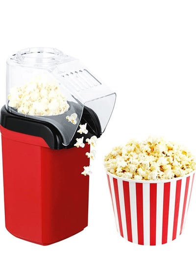 Buy Hot Air Popcorn Popper Maker With Measuring Cup To Portion Popping Corn Kernels + Melt Butter 1400 W DAPP150V2RD04 Red in UAE