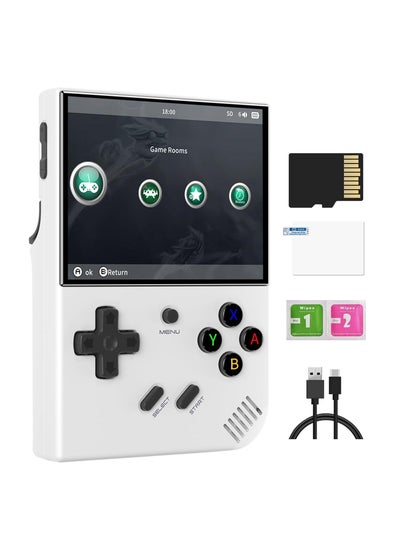 Buy RG35XX Plus Linux Handheld Game Console, 3.5'' IPS Screen, Pre-Loaded 6900 Games, 3300mAh Battery, Supports 5G WiFi Bluetooth HDMI and TV Output (64GB, White) in Saudi Arabia
