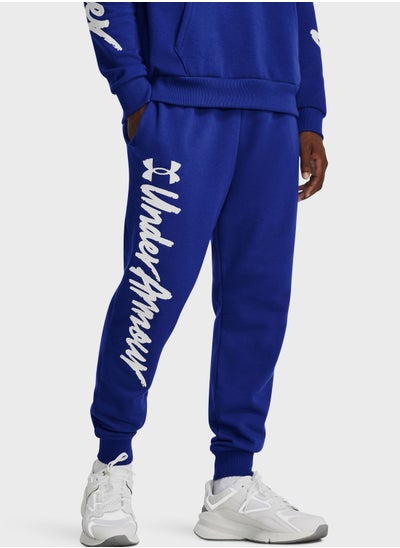 Buy Rival Fleece Graphic Joggers in UAE