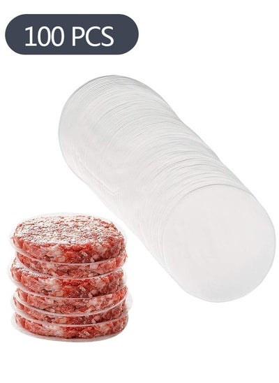 Buy 100-Piece Double Sided Burger Rounds Patty Paper, 4.3 Inch Burger Patty Paper Sheet for Separating Burger Patty Cookies and More in Saudi Arabia