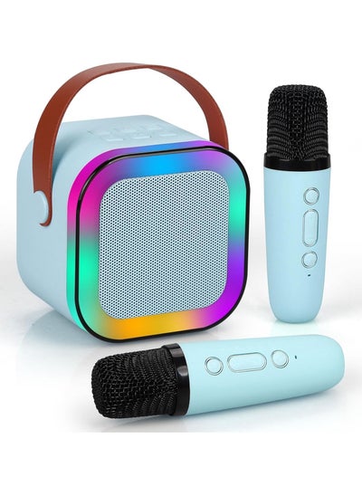 اشتري Portable Bluetooth Karaoke Speaker with 2 Wireless Microphones for Home Enjoyment Party في السعودية