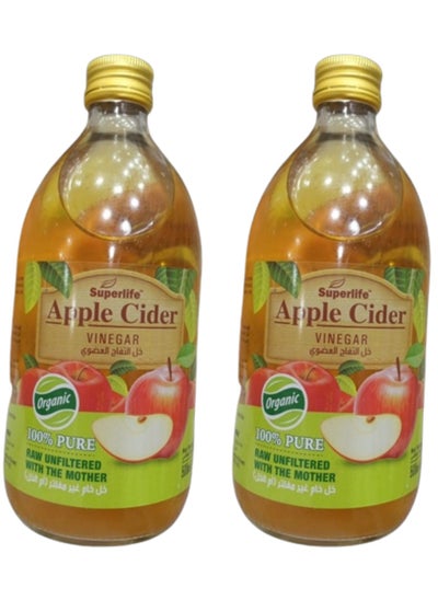 Buy 2 Count Superlife Organic Apple Cider 500 ml in UAE