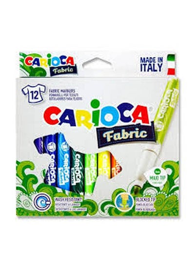 Buy Chromatex 12 Markers With Special Ink For Fabric Multicolour in Egypt