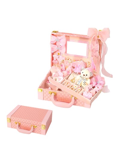 اشتري Kids Hair Accessories Gift Box,  Including Jewelry Box/Hair Clips/Hair Barrettes/Hair Ties/Hair Bows, Teen Girl Gifts for Kindergarten Graduation PinkKids Hair Accessories Gift Box,  Including Jewelry في السعودية