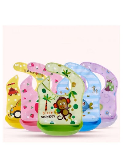 Buy 5Pcs Detachable Baby Bibs for Babies & Toddlers Toddler Bibs for Baby Feeding Baby Food Time Bibs for Boys and Girls Clean With Waterproof Pouch Random Colour in UAE