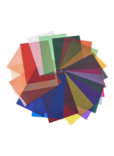 اشتري 20pcs Color Correction Gel Light Filter Sheet Color Correction Filters Kit Colored Transparency Color Film, Size 9.8*6.6cm/3.8*2.6in في السعودية