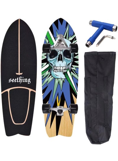 Buy 32 Inch CX7 Swallow Surf Skateboard With Backpack & Tool, Glowing Skull in Egypt