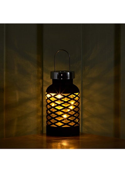 Buy Evren Cutwork Glass Lantern with LED Lights 8 x 21 x 8 cm in UAE