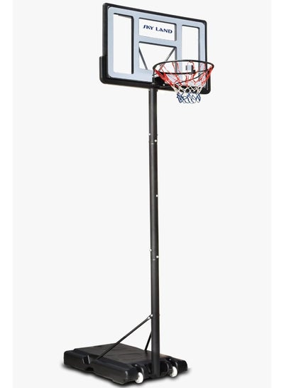 Buy Portable Basketball Hoop & Stand Set With Wheels | Pro Court Height Adjustable 8-10 ft, 44" Backboard For Adults & Kids, Outdoor/Indoor Basketball Stand in UAE