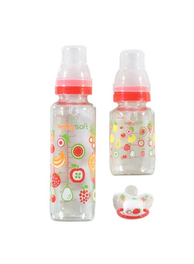 Buy Set of two feeding bottles with a pacifier in Saudi Arabia