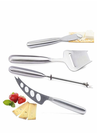 اشتري Cheese Knife Set with Handle Steel Stainless Include Cheese Wire Cutter, Cheese Spreader, Cheese Slicer and 4 Holes Cheese Knife… في السعودية