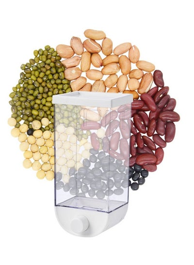 اشتري 1.5L Wall Mounted Press Cereal Dispenser Kitchen Bulk Container Sealed Food Rice Grain Storage Box For Containers XQ-022 في السعودية