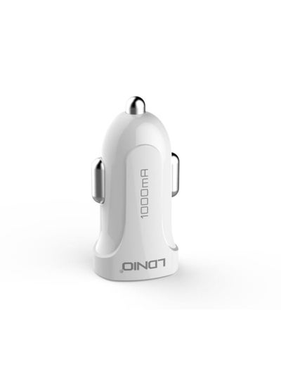 اشتري DL-C17 High Quality Smart Car Charger 2.4A Auto-ID With Type-C USB Cable - White في مصر